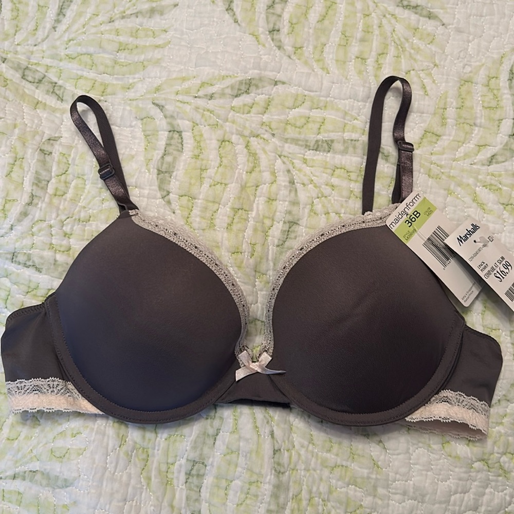 Grey Push Up Bra - 36B